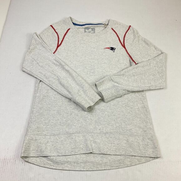 Tommy Bahama Womens Crew Neck Sweatshirt Gray Patriots NFL Long Sleeve M Medium - Picture 1 of 11